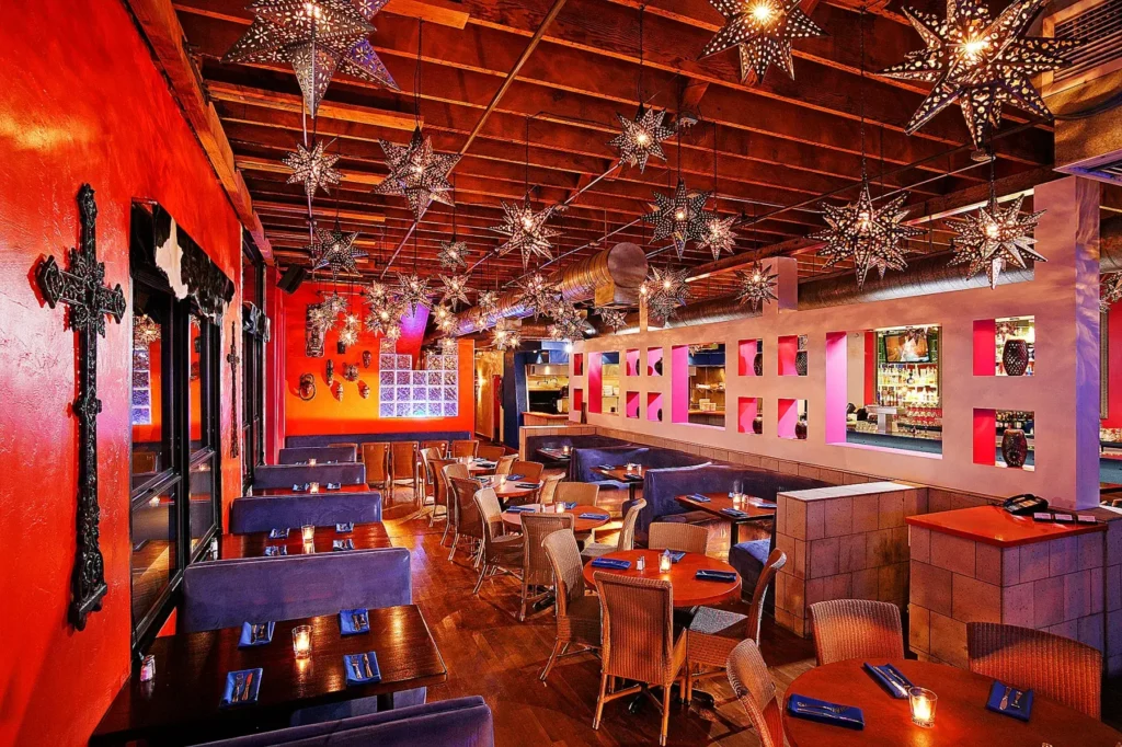 Spacious Latin restaurant dining area